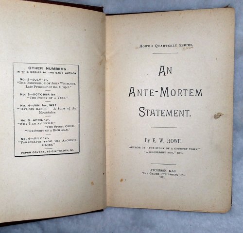 An Ante-Mortem Statement