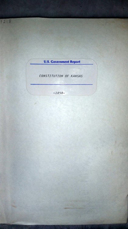 Kansas Constitution (35th Congress, 1st Session, House of Representatives, Report No. 377)