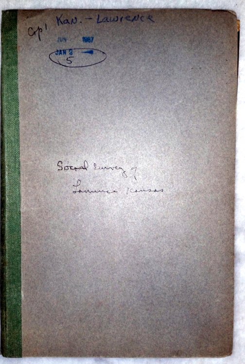 Lawrence Social Survey: Report of F. W. Blackmar, Director, and E. W. Burgess, Field Surveyor, University of Kansas, To the Lawrence Social Survey Committee, Lawrence, Kansas