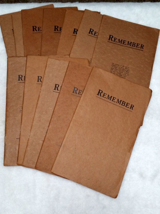 Remember, Volume One, Number One - Twelve (September 1908 - August 1909)