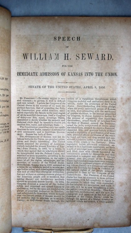 Organization of the Free State Government in Kansas with The Inaugural Speech and Message of Governor Robinson; and 37 Other Speeches Pertaining to the Admission of Kansas as a State in 1856