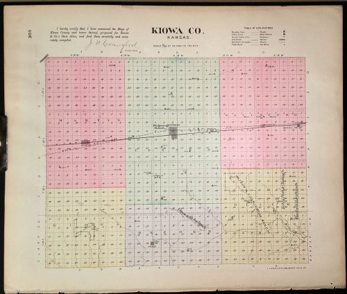 [Map] Kiowa County, Kansas [backed with] Iuka, Brenham, Cullison, & Saratoga (of Pratt Co.)