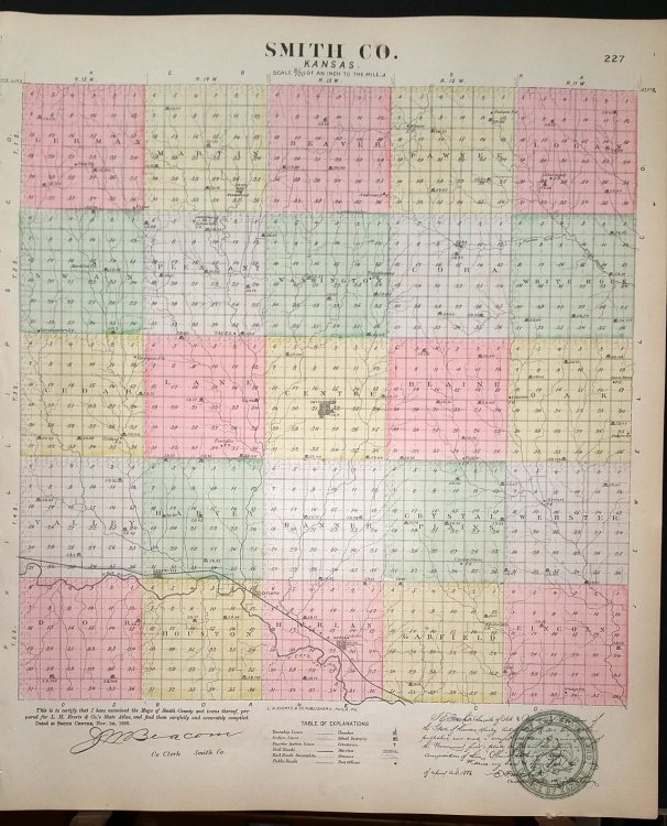 [Map] Smith County, Kansas [backed with] Smith Centre (of Smith Co.), Gould City, Motor, Webster, & Plainville (of Rooks Co.)