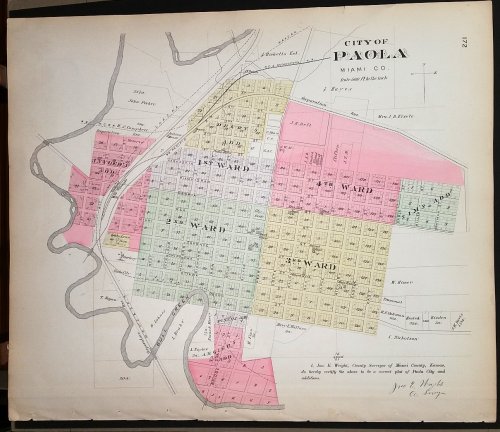 [Map] Miami County, Kansas [backed with] City of Paola (Miami Co.)