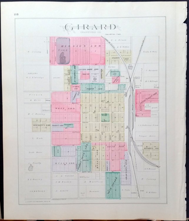 [Map] Crawford County, Kansas [backed with] Girard (of Crawford Co.)