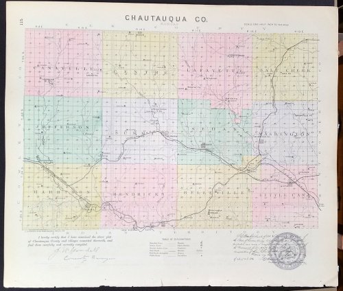 [Map] Chautauqua County, Kansas [backed with] Sedan, Cloverdale (of Chautauqua Co.), Farlington, & Hepler (of Crawford Co.)