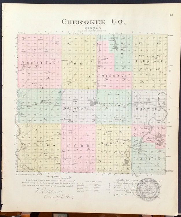 [Map] Cherokee County, Kansas [backed with] Columbus (of Cherokee Co.)