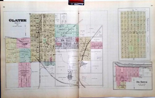 [Map] Olathe, Shawnee, & De Soto of Johnson County, Kansas [backed with] Spring Hill, Cedar Junction, Gardner, Edgerton, & Ocheltree of Johnson Co.