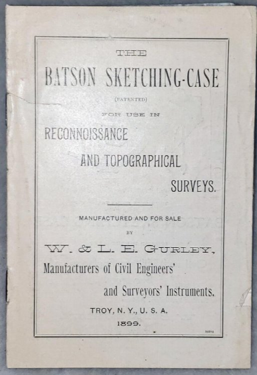 The Batson Sketching-Case (Patented) for Use in Reconnoissance [sic, Reconnaissance] and Topographical Surveys