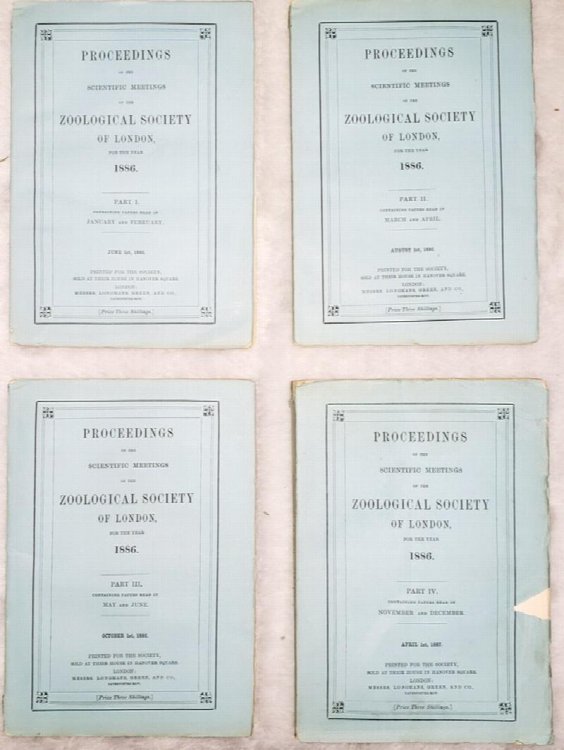 Proceedings of the Scientific Meetings of the Zoological Society of London for the Year 1886 (Complete in Four Parts)