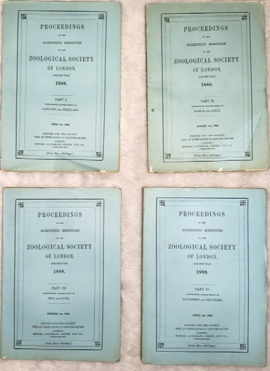 Proceedings of the Scientific Meetings of the Zoological Society of London for the Year 1888 (Complete in Four Parts)