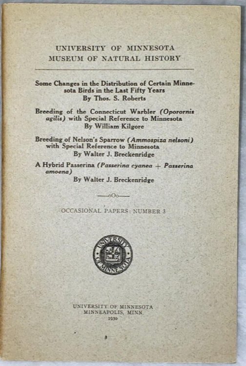 Image for University of Minnesota Museum of Natural History, Occasional Papers: Number 3 University of Minnesota Museum of Natural History, Occasional Papers: Number 3