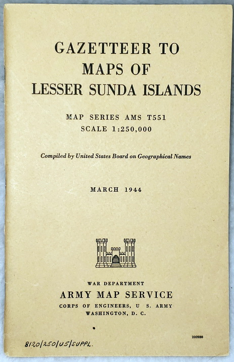 Gazetteer to Maps of Lesser Sunda Islands, Map Series AMS T551, Scale 1: 250,000