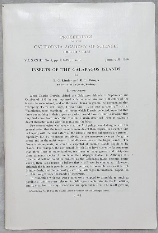 Insects of the Galapagos Islands