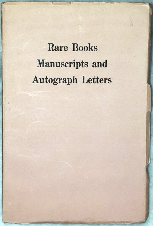 Rare Books, Manuscripts and Autograph Letters: Americana, Association Items, Bibliographies, Early Master Drawings, English Literature, First Editions, Illustrated Books, Incunabula, Medieval Manuscripts