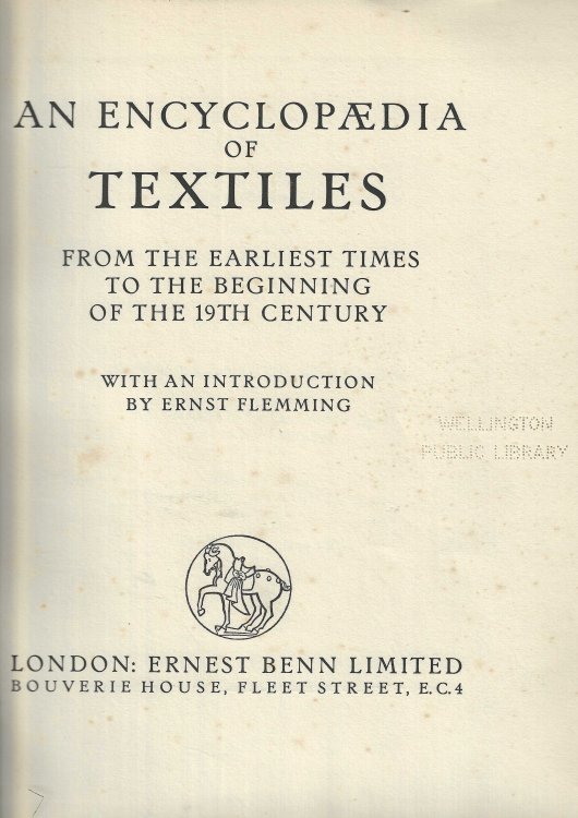 An encyclopaedia of textiles from the earliest times to the beginning of the 19th century.