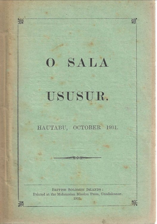 O Sala Ususur. No. 67, October 1931