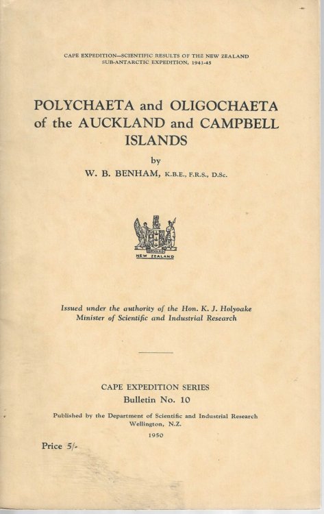 Polychaeta And Oligochaeta Of The Auckland And Campbell Islands. Cape Expedition Series Bulletin 10.