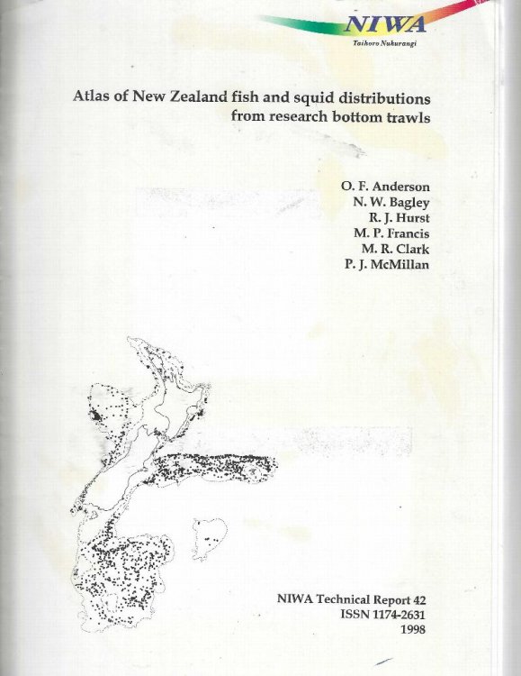 Atlas of New Zealand Fish and Squid Distributions From Research Bottom Trawls. NIWA Technical Report 42.