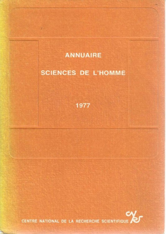 Annuaire des sciences de l'homme 1977.