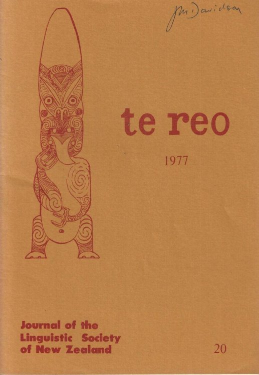 Te Reo. Vol. 20, 1977. Journal of the Linguistic Society of New Zealand.