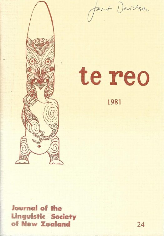 Te Reo. Vol. 24, 1981. Journal of the Linguistic Society of New Zealand.
