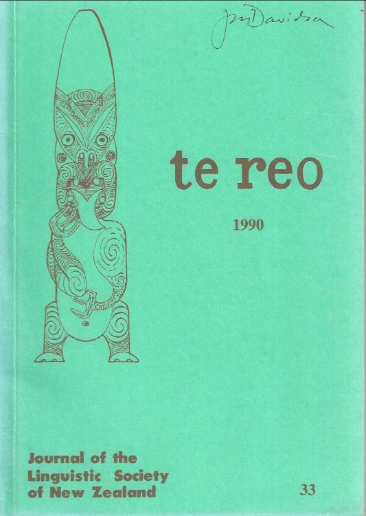 Te Reo. Vol. 33, 1990. Journal of the Linguistic Society of New Zealand.