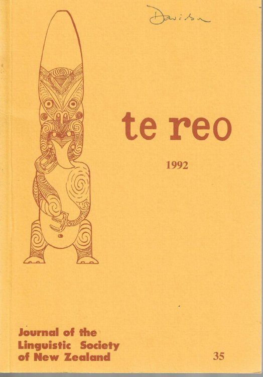 Te Reo. Vol. 35, 1992. Journal of the Linguistic Society of New Zealand.