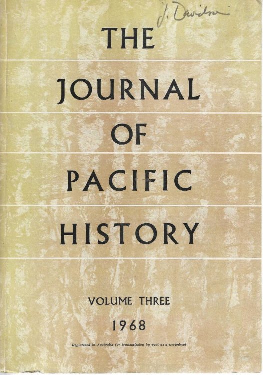The Journal of Pacific History. Volume Three 1968.