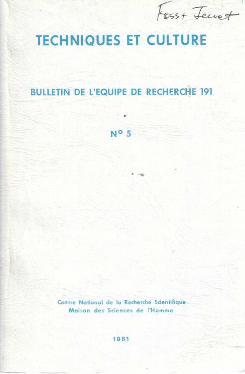Techniques Et Culture: Bulletin De L'Equipe De Recherche 191, No 5.