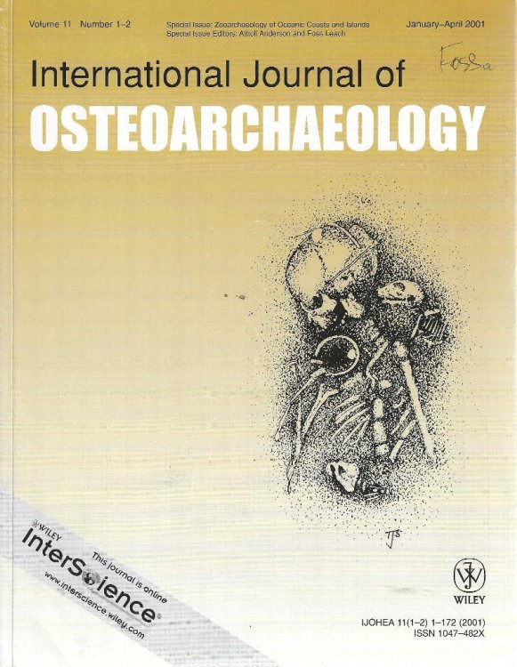 International Journal of Osteoarchaeology, January-April 2001, Volume 11, no. 1-2. Special isssue: Zooarchaeology of Oceanic Coasts and islands.