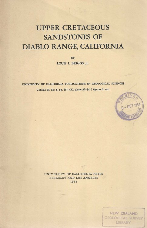 Upper Cretaceous sandstones of Diablo Range, California.