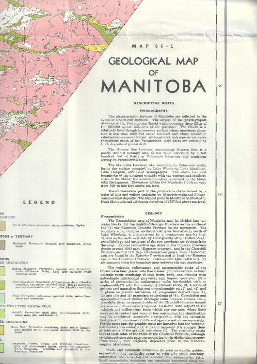 Geological Map of Manitoba. Map 65-1