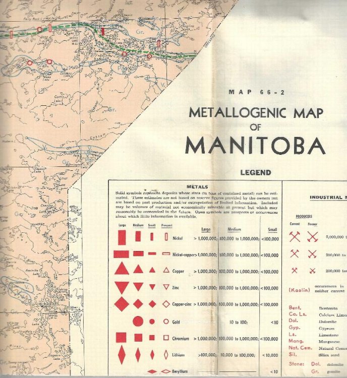 Metallogenic Map of Manitoba. Map 66-2
