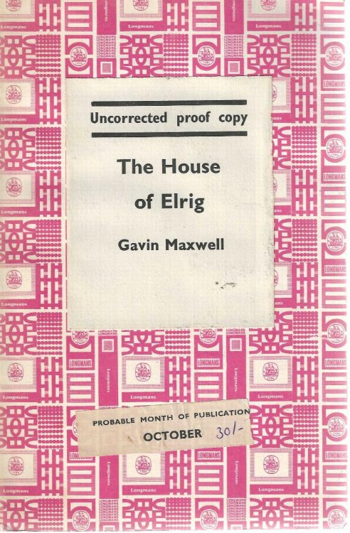The House of Elrig - uncorrected proof copy