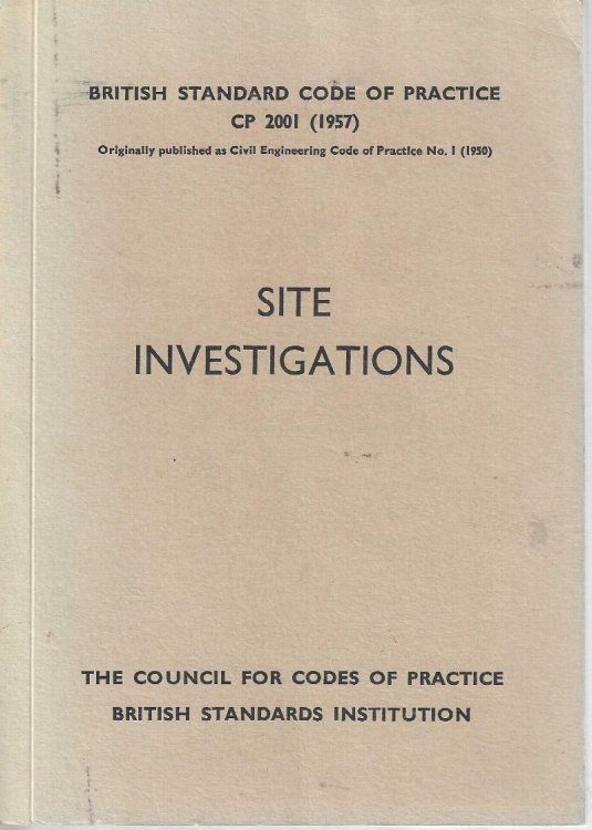 Site Investigations (British Standard Code of Practice; CP 2001 (1957)