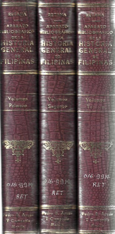 Aparato bibliografico de la Historia General de Filipinas deducido de la Coleccion que posee en Barcelona La Compana General de Tabacos de dichas islas