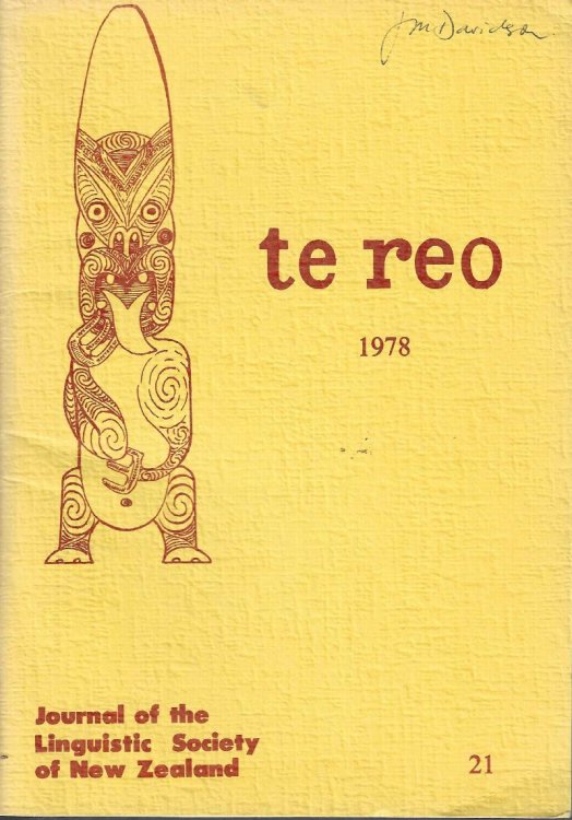 Te Reo. Vol. 21, 1978. Journal of the Linguistic Society of New Zealand