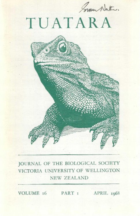 Tuatara. Journal of the Biological Society Victoria University of Wellington New Zealand. Volume 16, Part 1, April 1968 [The tertiary climate of New Zealand issue]