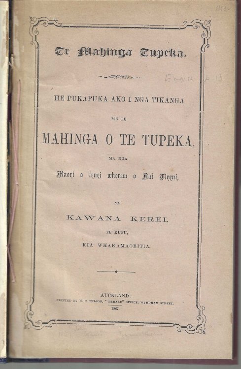 Te mahinga tupeka. He pukapuka ako i nga tikanga me the mahinga o te tupeka. The culture of the tobacco plant