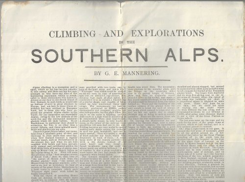 Climbing and explorations in the Southern Alps