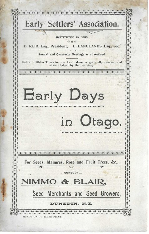 Early Days in Otago.