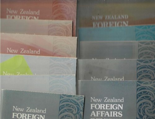 New Zealand Foreign Affairs Review. Vol. 31, No. 2, 3, 4. Vol. 32, No. 2, 3. Vol. 33, No. 1, 2, 3, 4. Vol. 34, No. 1. (1981-1984) Plus Index to Articles 1976- 1980.