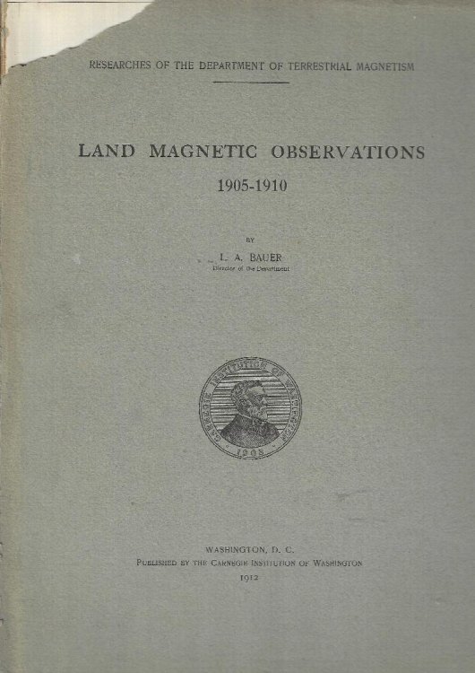 Land Magnetic Observations, 1905-1910.