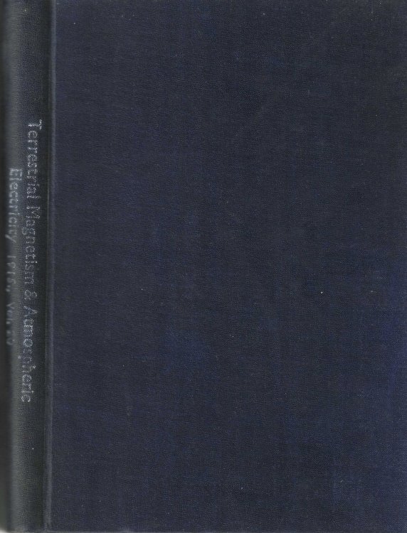 Terrestrial Magnetism and Atmospheric Electricity. An International Quarterly Journal. Volume 20. March - December 1915.