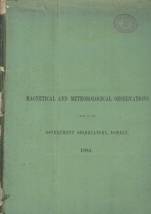 Magnetical and Meteorological Observations made at the Government Observatory, Bombay, in the Year 1884.