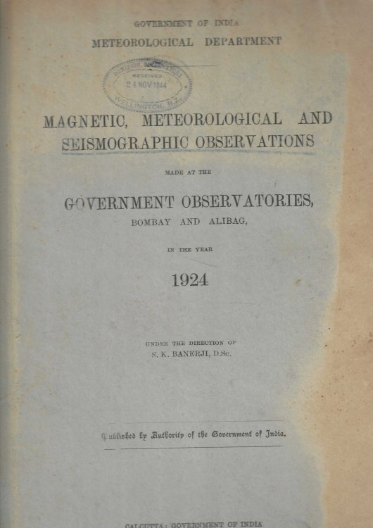 Magnetic, Meteorological and Seismographic Observations made at the Government Observatories, Bombay and Alibag, in the Year 1924.