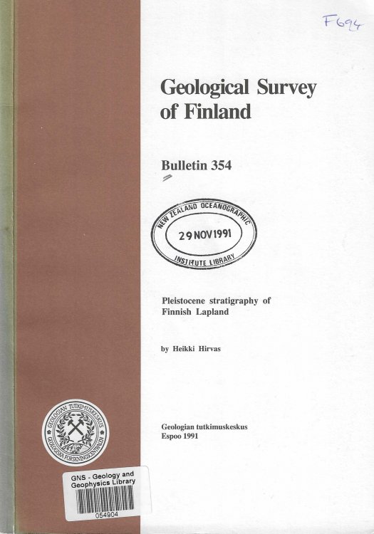 Pleistocene Stratigraphy of Finnish Lapland.