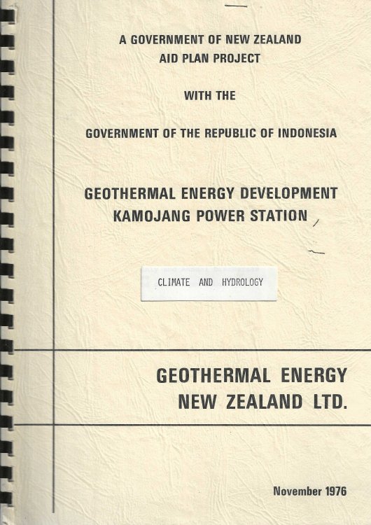 Geothermal Energy Development Kamojang Power Station. Climate and Hydrology.
