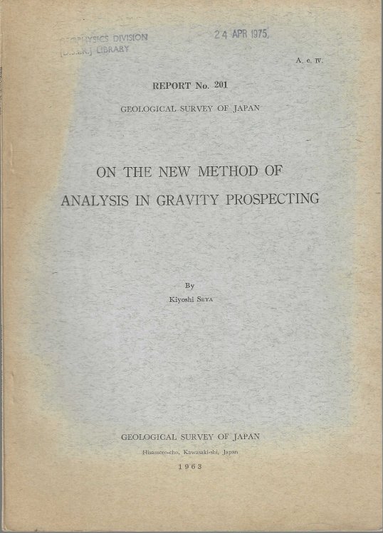 On the new Method of Analysis in Gravity Prospecting.